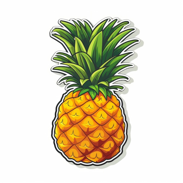 Sehr detaillierter Ananas-Aufkleber mit isometrischem Design