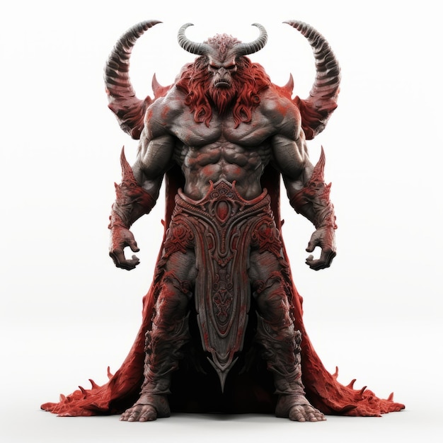 Sehr detaillierter Red Demon Warrior 3D Astaroth Charakter