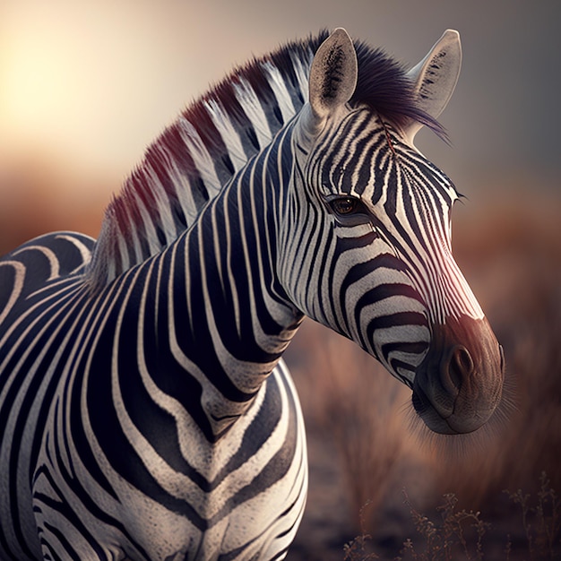 Sehr schöne Zebra-Tierbilder aus Südafrika. Generative KI