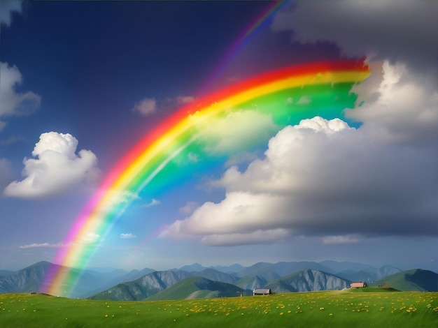 Sehr schöner Regenbogen und schöner Hintergrund