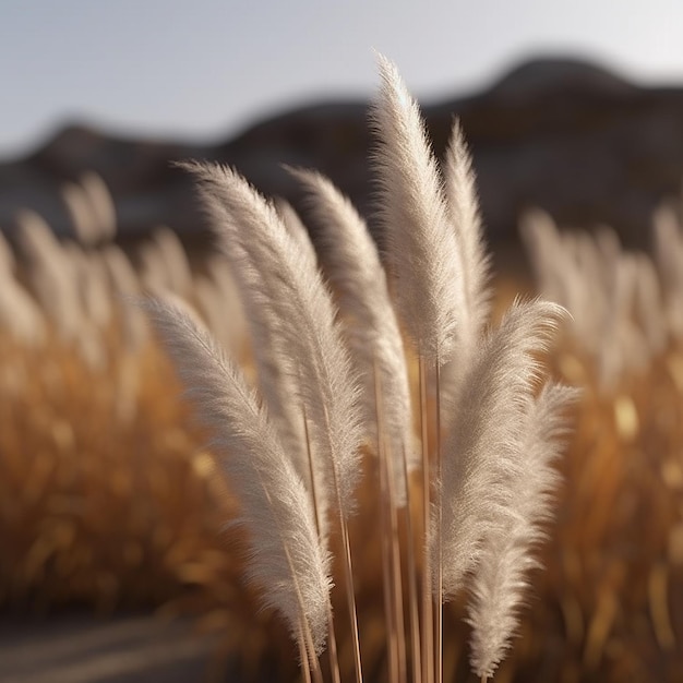 Sehr schöner weißer Grasblumengarten Generative KI