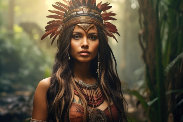 sehr süße und schöne Prinzessin der aztekischen Frau