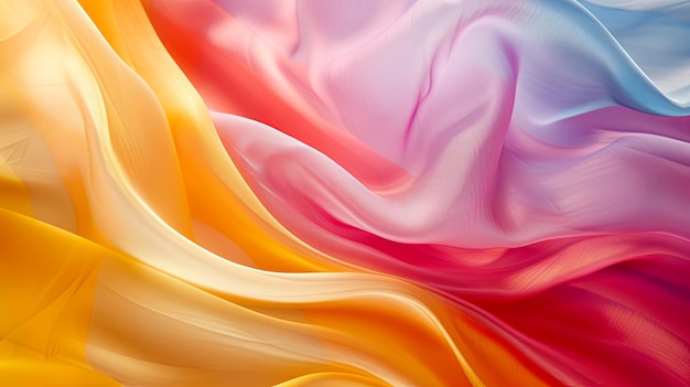 Seidenfarbiges Regenbogenstoffmaterial Textilien Hintergrunddesign des Banners