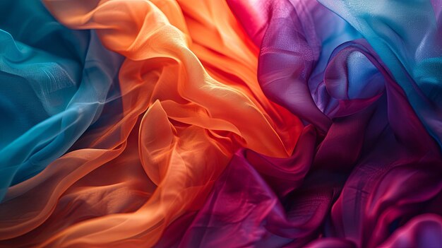 Seidenfarbiges Regenbogenstoffmaterial Textilien Hintergrunddesign des Banners