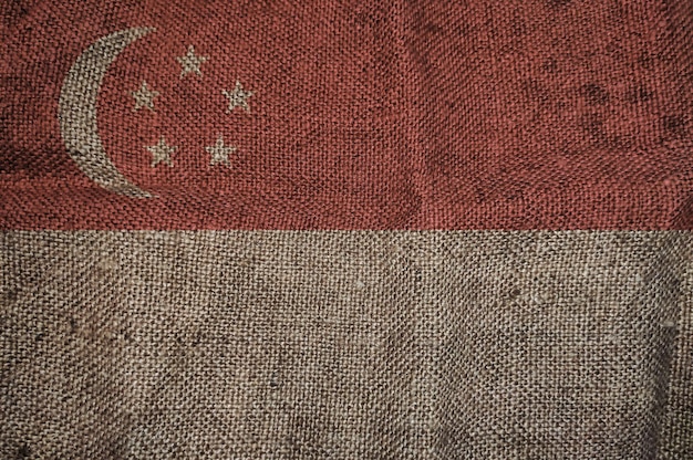 Seidentextur Flagge von Singapur