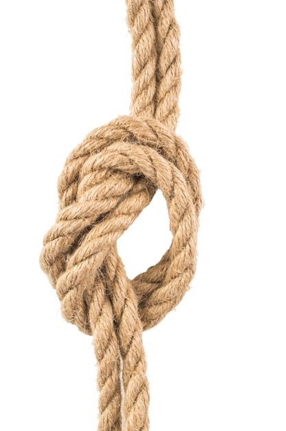 Seilknoten, isoliert auf Weiß