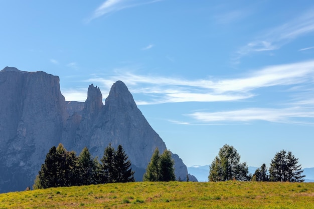 Seiser alm vista da montanha de punta euringer trentino alto adige tirol do sul itália