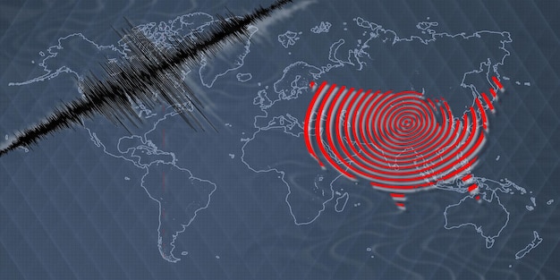 Seismische Aktivität Erdbeben in den Vereinigten Staaten Karte