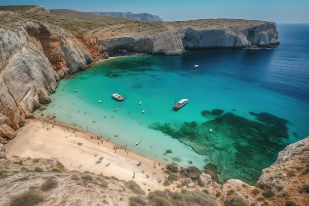 Seitan Limania playa pública Grecia Espectacular vista aérea generativa IA