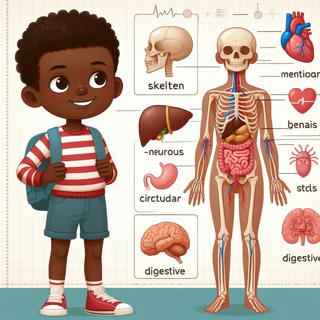 Foto seite zur anatomie von kindern