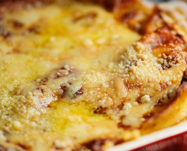 Selbst gemachte Lasagnelebensmittelphotographie-Rezeptidee