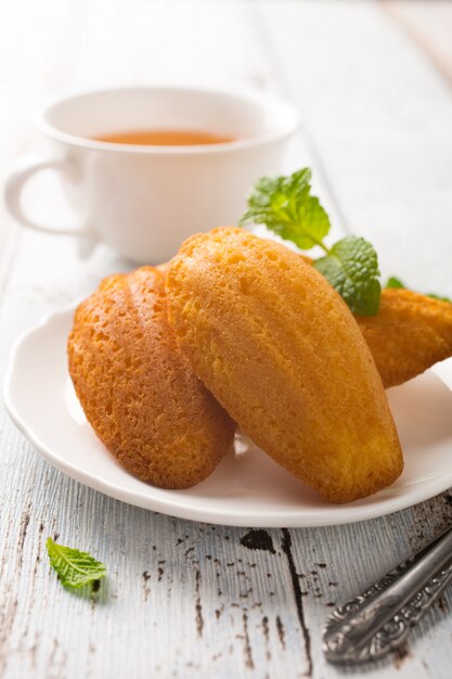 Selbst gemachte Zitronenplätzchen Madeleine