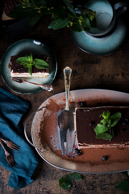 Selbst gemachter italienischer Nachtisch-Tiramisu-Kuchen