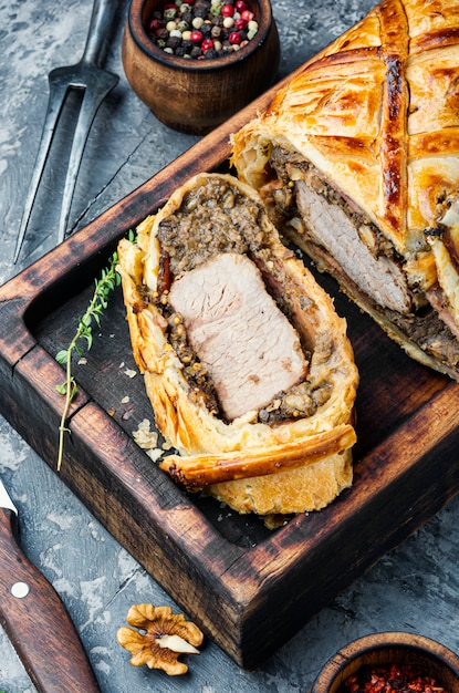 Selbst gemachtes Weihnachtsrindfleisch Wellington