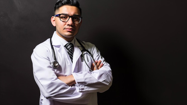 Selbstbewusster Arzt mit Stethoskop im medizinischen Beruf