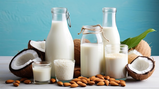 seleção de sabores de leite orgânico sem lactose