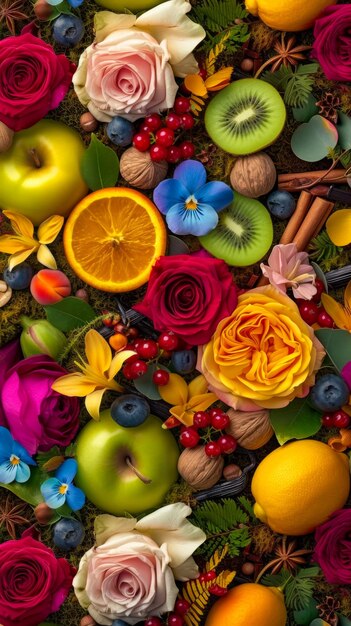 Foto selección aleatoria de flores de colores