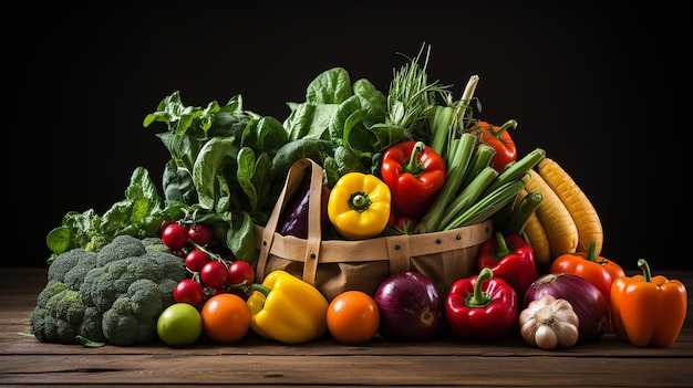 Selección de alimentos saludables Bolsa de la compra llena de frutas y verduras frescas La comida yacía sobre la mesa