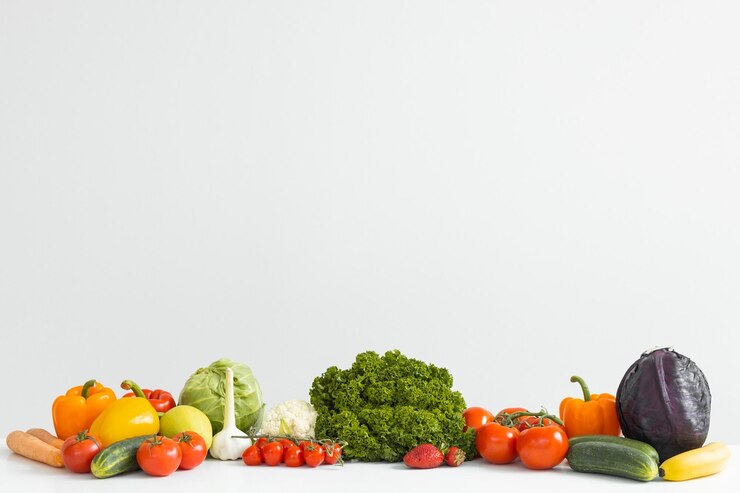 Selección de alimentos veganos saludables ricos en fibra para cocinar