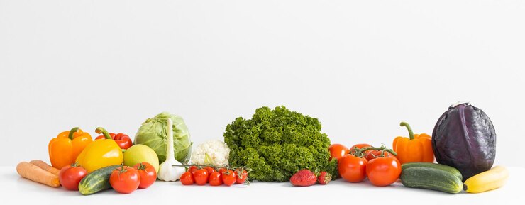 Selección de alimentos veganos saludables ricos en fibra para cocinar