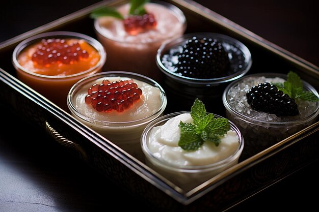 Selección de caviar gourmet