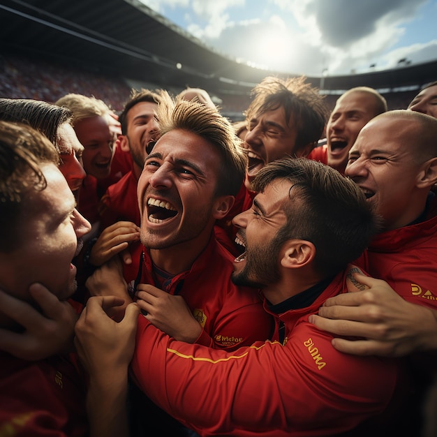 La selección española se abraza tras ganar la final