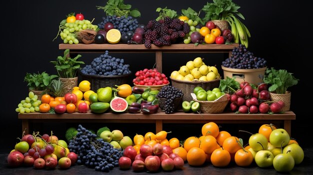 Foto selección de frutas hd papel de pared 8k fotografía de stock