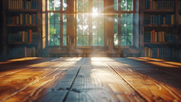 Foto seleccionado foco vazio mesa de madeira marrom e cafeteria ou restaurante fundo desfocado com imagem bokeh para sua fotomontage ou exibição de produto