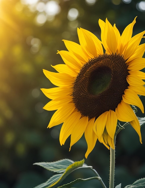 Selektiver Fokus-Aufnahme von Sonnenblumen, die an der Zweigstelle befestigt sind, bei Tageswandpapier