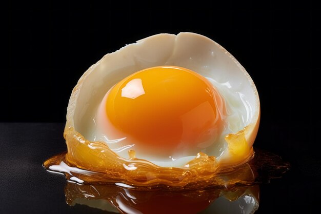 Selektiver Fokus-Hintergrund von gebratenen Eiern zum Frühstück