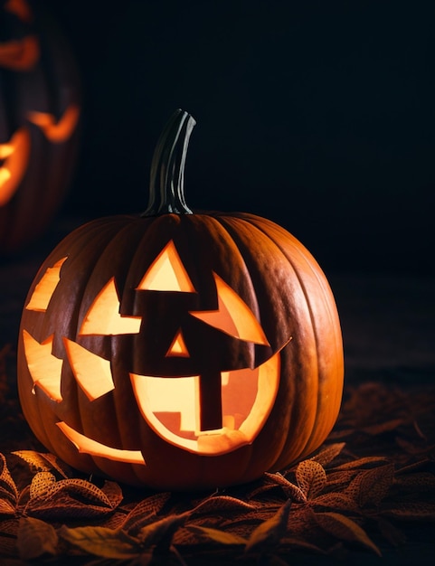 Selektiver Fokus-Schuss von Halloween-Kürbis in der Nacht Tapeten