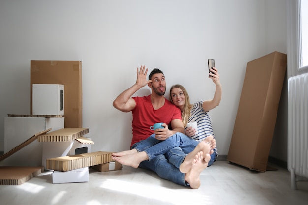 Selfie em uma nova casa