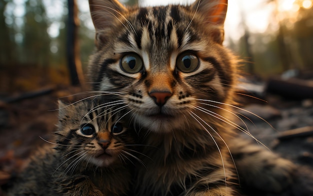 una selfie de gato y sus amigos