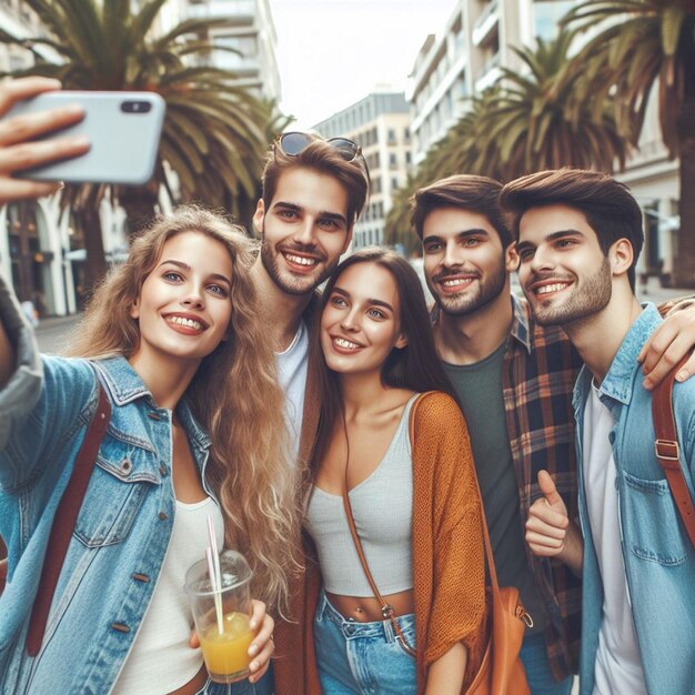 Foto selfie en grupo