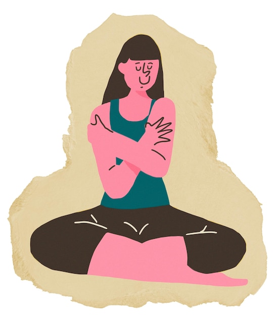 Selflove-Frau png-Aufkleber mit durchsichtigem Hintergrund
