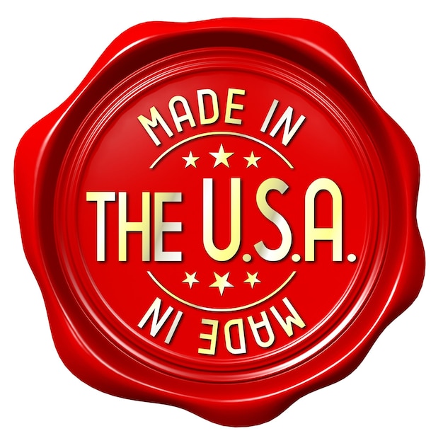 Sello de cera roja fabricado en EE. UU.
