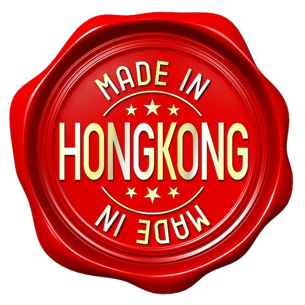 Sello de cera roja hecho en Hong Kong