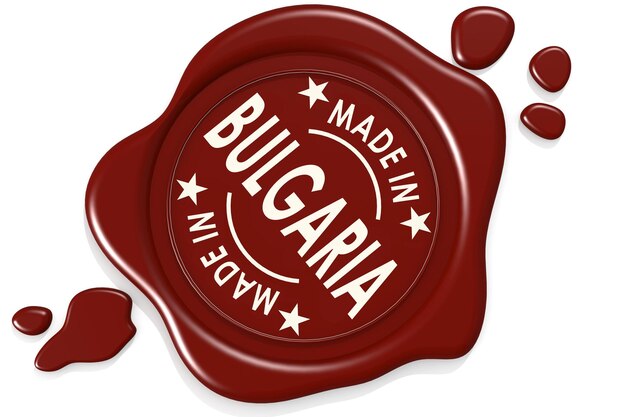 Sello de etiqueta de Made in Bulgaria