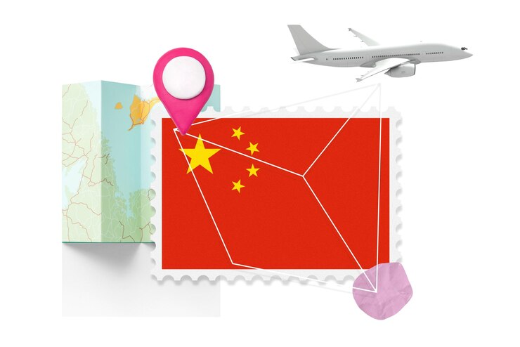 Sello de viaje de PNG China ilustración de collage de turismo de fondo transparente