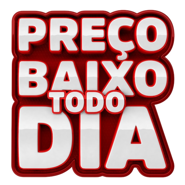 Selo 3D Preo Baixo Todo Dia Frente PNG (en inglés)