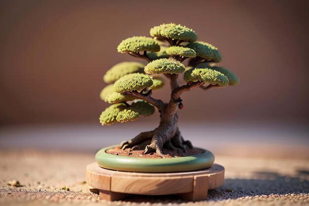 Seltsam schöne Topf-Bonsai-Zierpflanzen, Innendekoration, elegante Lebensatmosphäre