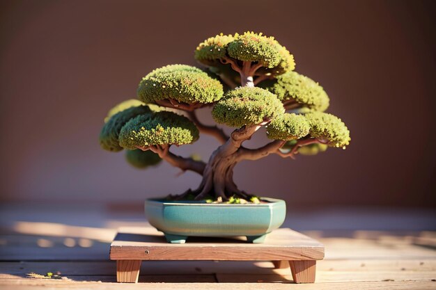 Seltsam schöne Topf-Bonsai-Zierpflanzen, Innendekoration, elegante Lebensatmosphäre