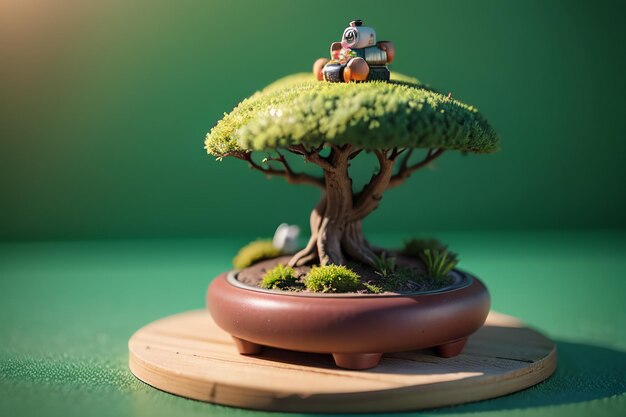 Seltsame schöne Topf-Bonsai-Zierpflanzen Innendekoration elegante Lebensatmosphäre