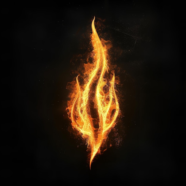 Seltsames Flammen-Symbol auf schwarzem Hintergrund