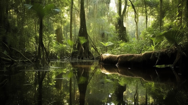 Selva amazónica brasileña Un rico bosque lleno de vida silvestre y plantas