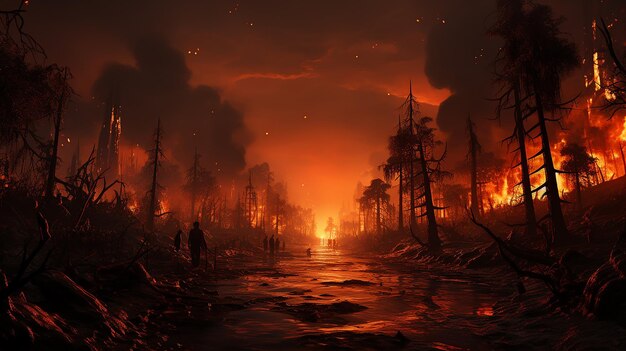 Foto la selva amazónica en llamas escenario de incendios devastadores
