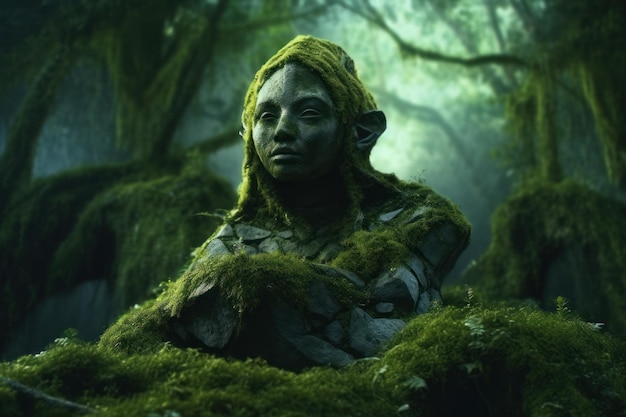 Selva estatua femenina Árbol naturaleza Generar Ai