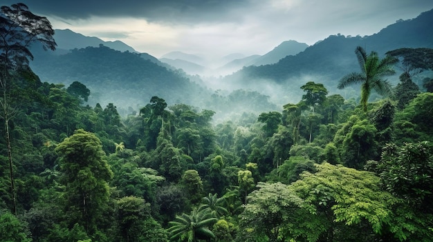 Foto selva profunda de ia generativa y selva tropical del sudeste asiático