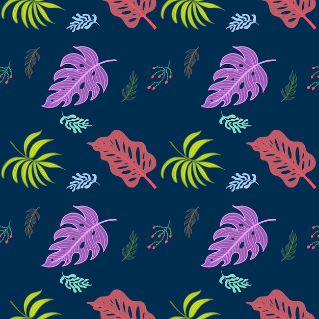 Foto selva tropical colorida patrón sin costuras con flores abstractas deja otras plantas aloha