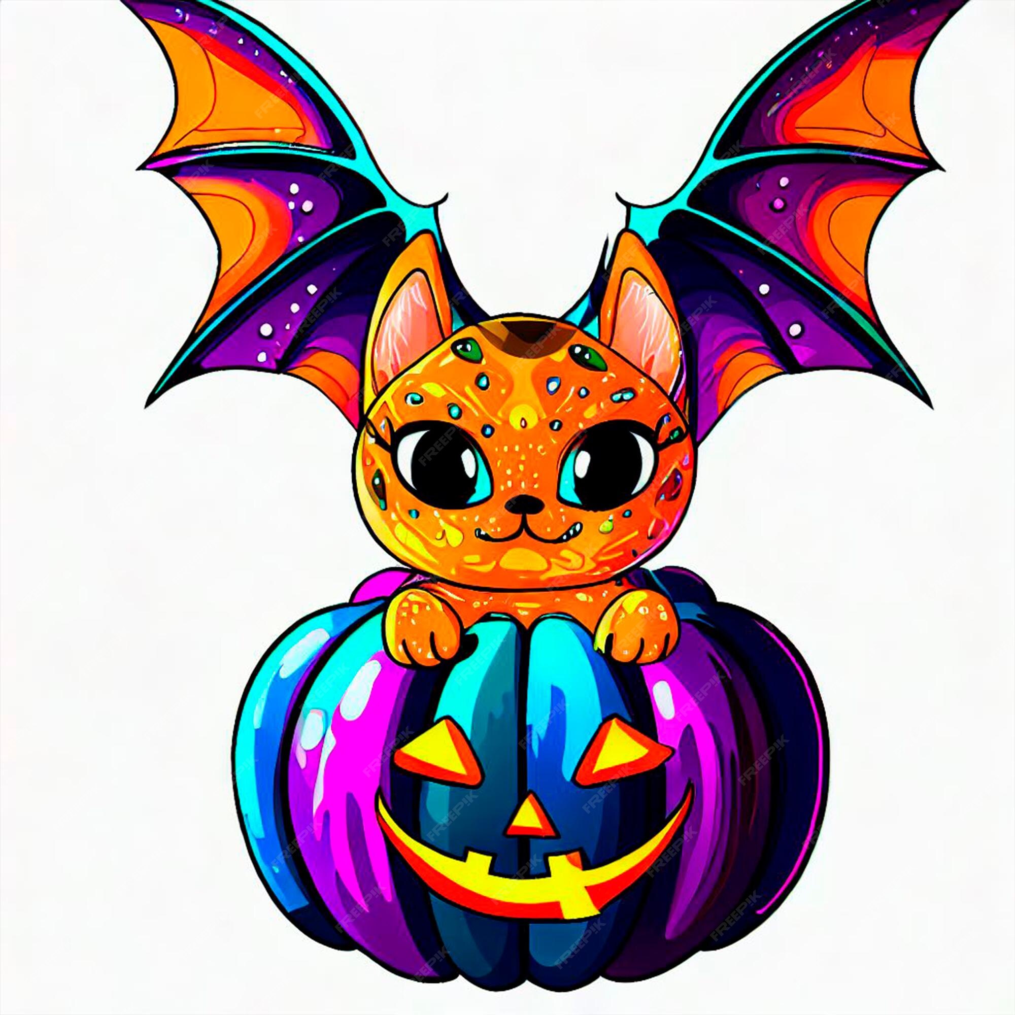 Gatinho De Halloween E Elementos De Morcego PNG Imagens Gratuitas Para  Download - Lovepik